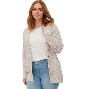 Torrid Oversized Cardigan Sweater Size 1X Colorful Rainbow Grandma Colorful